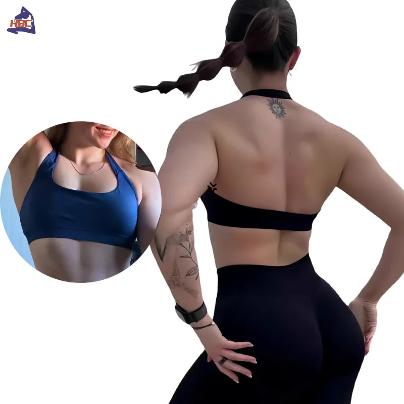 Women's Sports Bra High Impact Halter Top Push-Up