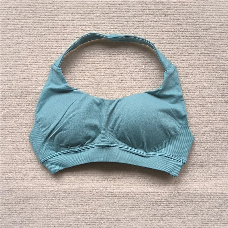 Women's Sports Bra High Impact Halter Top Push-Up