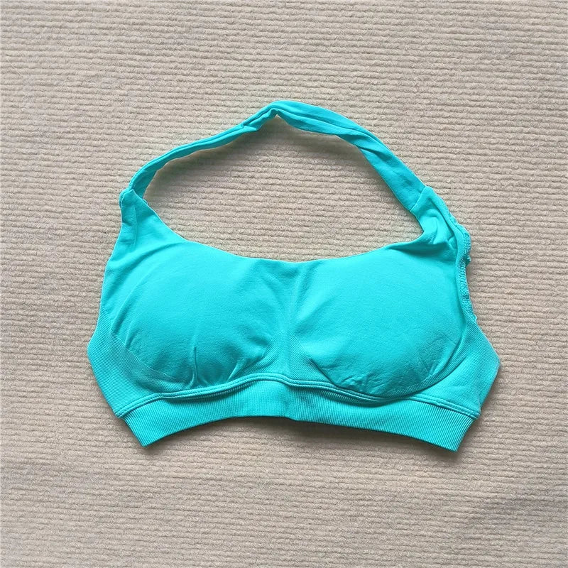 Women's Sports Bra High Impact Halter Top Push-Up