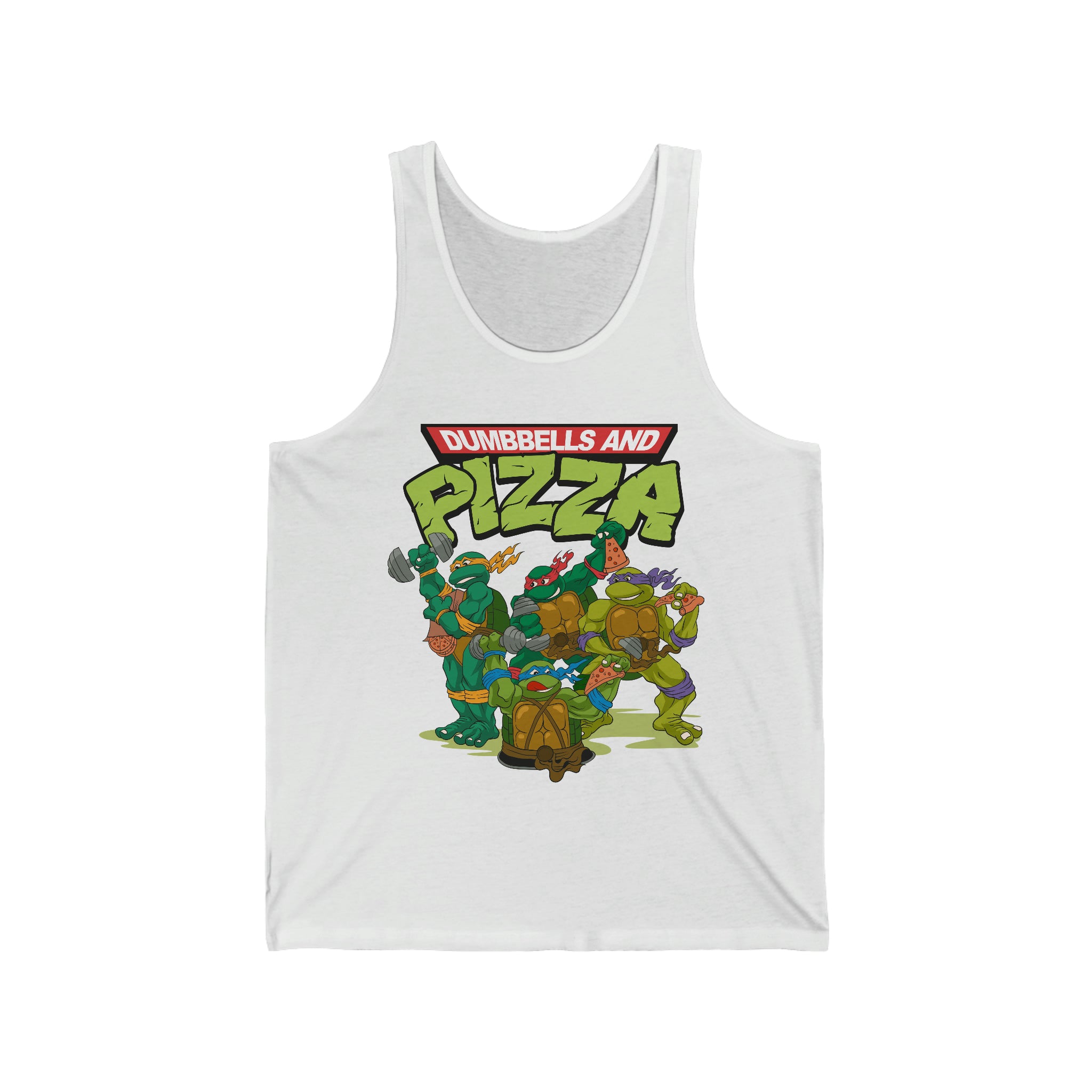 Dumbbells And Pizza Unisex Tank Top