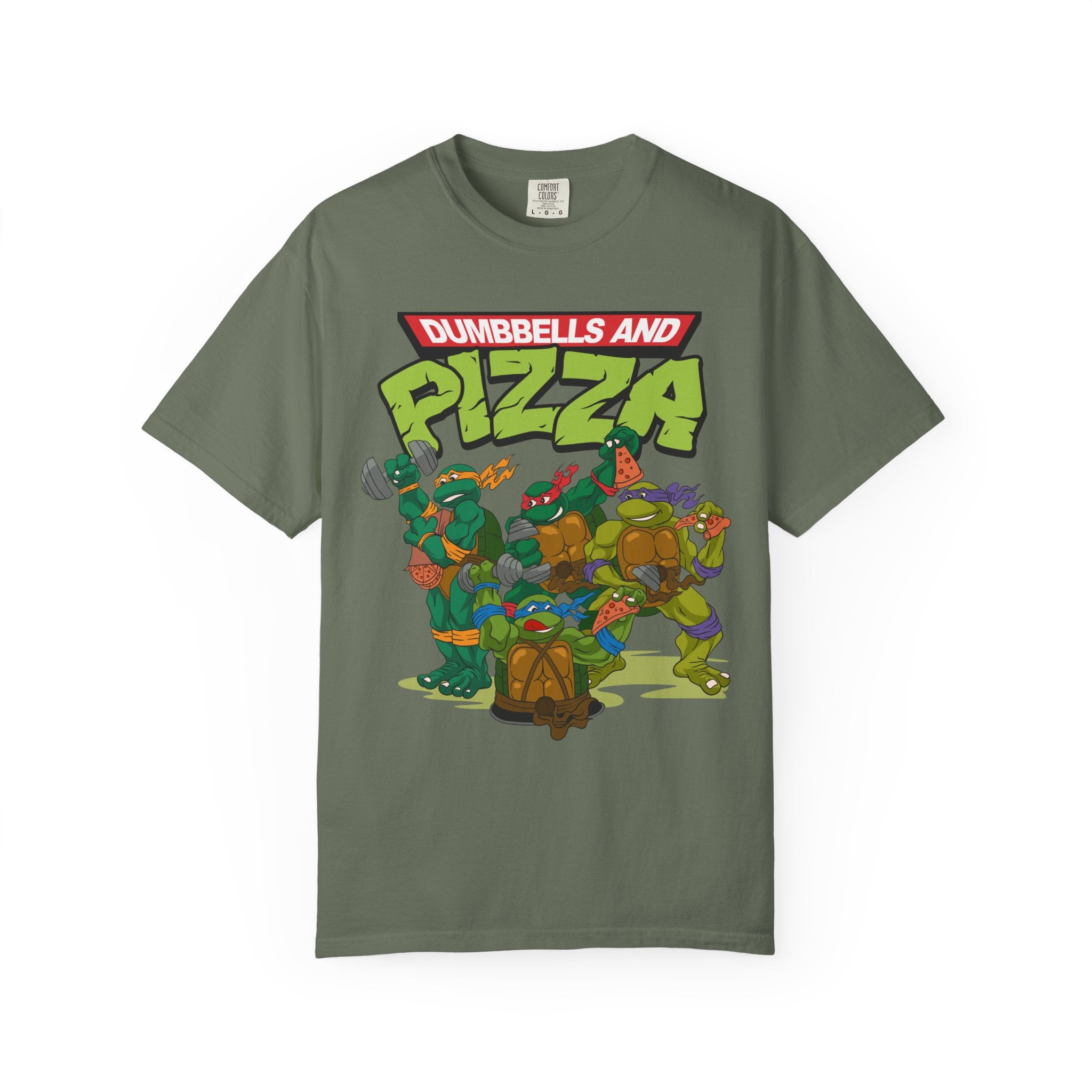 Men's Dumbbells and Pizza Tee Oversized Tee