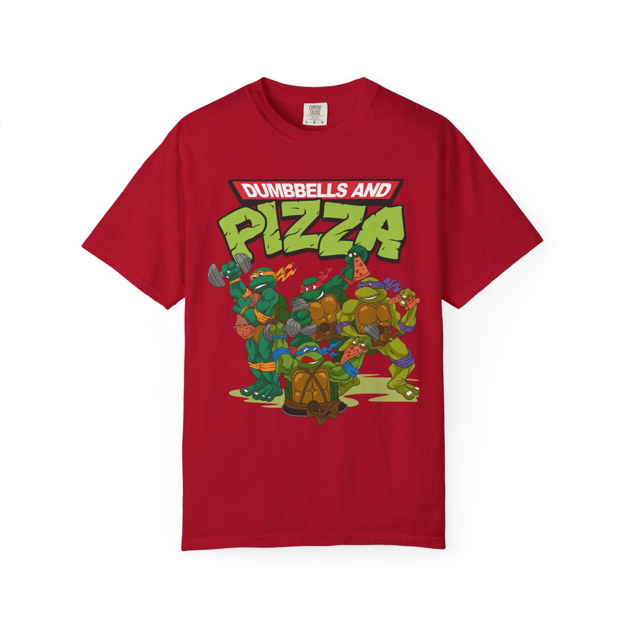 Men's Dumbbells and Pizza Tee Oversized Tee