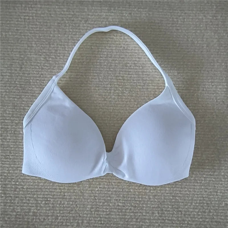 HBC Impact Strappy Bra Gym Top Women High Support Thin Strap Halter Sports Seamless Bras Scrunch Workout Yoga Tank Bra