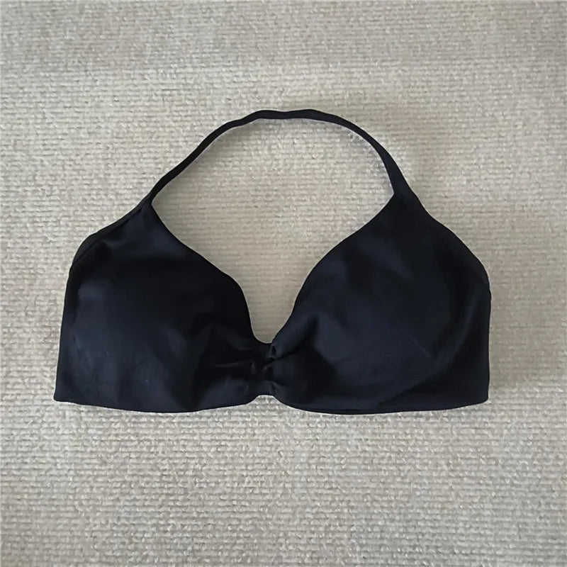 HBC Impact Strappy Bra Gym Top Women High Support Thin Strap Halter Sports Seamless Bras Scrunch Workout Yoga Tank Bra