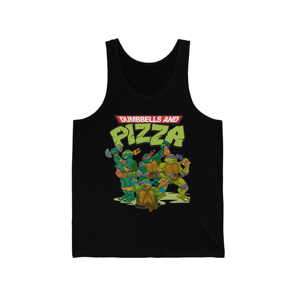 Dumbbells And Pizza Unisex Tank Top