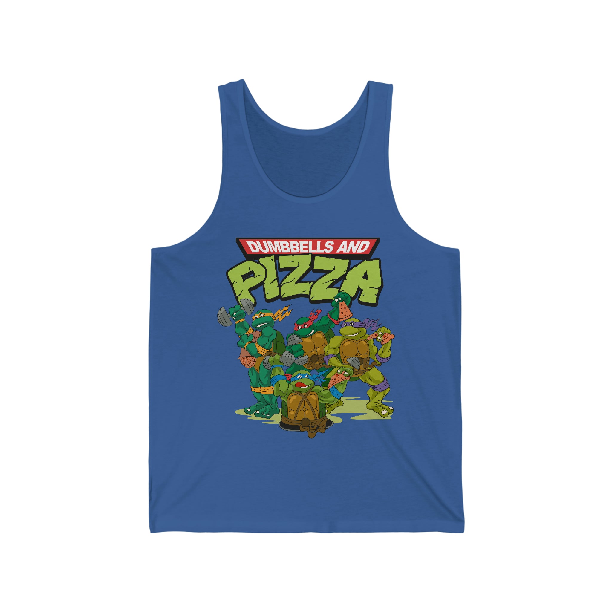 Dumbbells And Pizza Unisex Tank Top